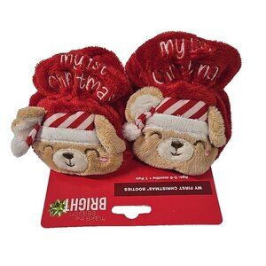 MAKE THE SEASON BRIGHT My First Christmas Booties 0-6 Months New READ
